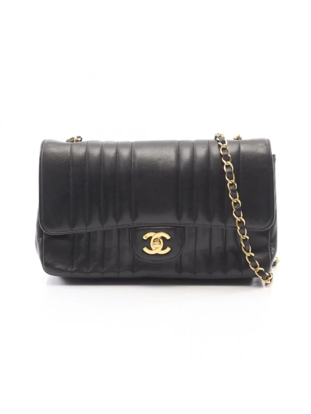 Chanel Shoulder Bag Mademoiselle Black Lambskin Chain